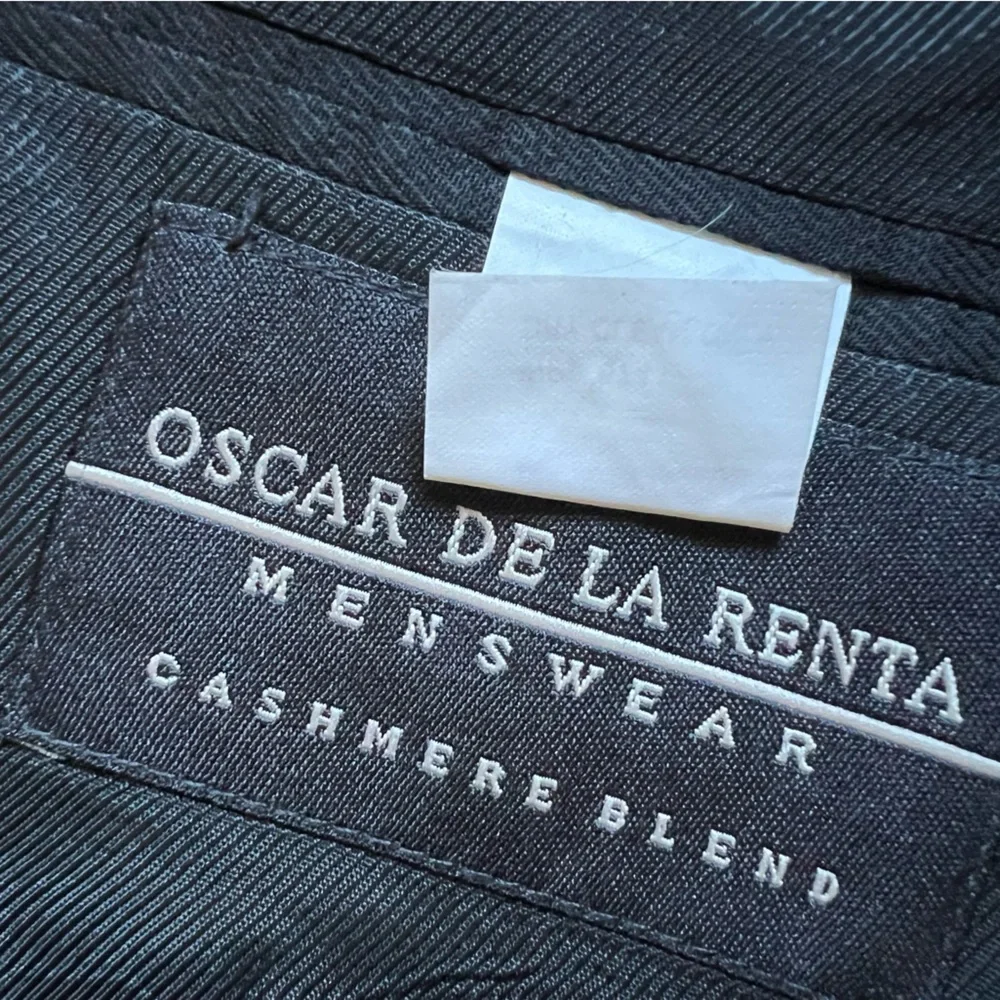 Oscar de la Renta 50L Cashmere‎ Wool Black Blazer Sport Coat Holiday